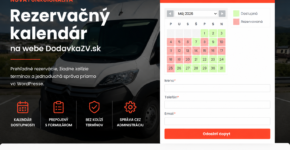 Rezervačný kalendár na WordPress webe DodavkaZV.sk pre prenájom dodávky
